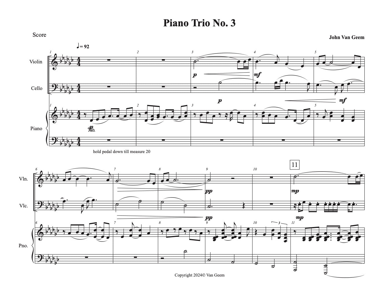 Piano Trio No. 3 - Sheet Music