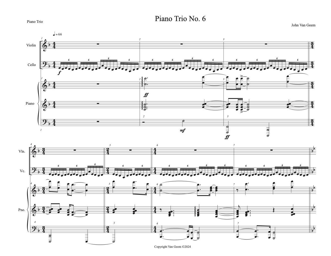 Piano Trio No. 6 - Sheet Music